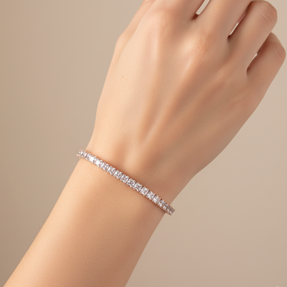 Urthn Rose Plated AD Stone Bracelet
