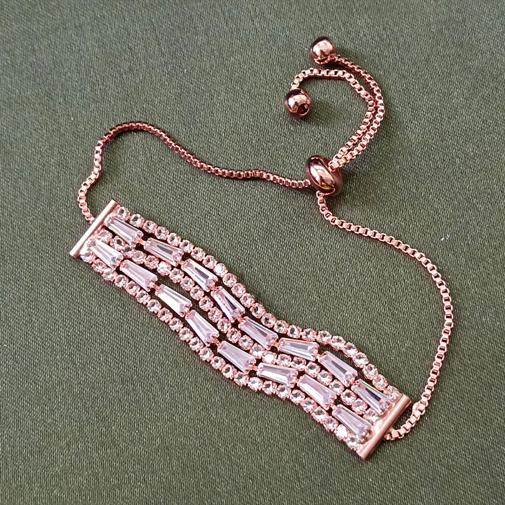 Urthn Rose Plated AD Stone Bracelet