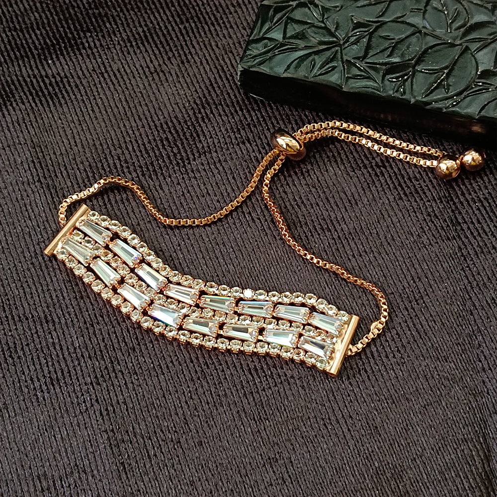 Urthn Rose Plated AD Stone Bracelet