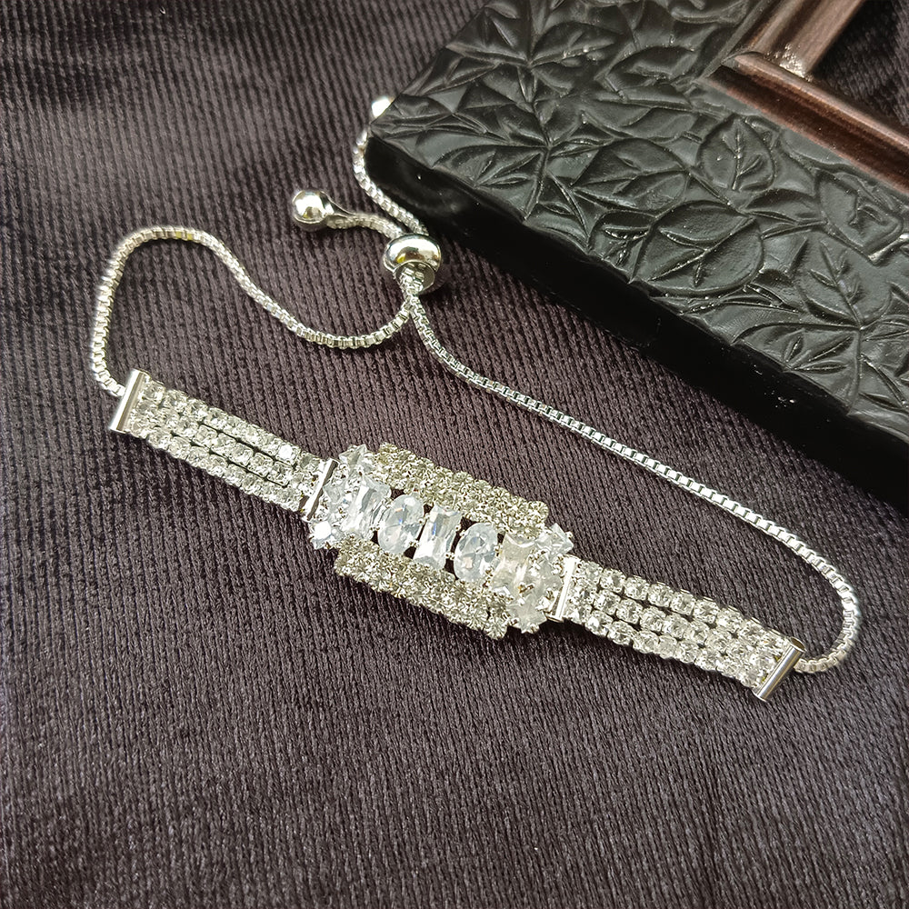 Urthn Silver Plated AD Stone Bracelet