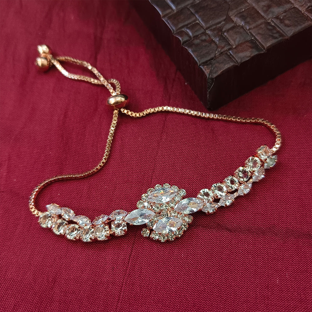 Urthn Rose Plated AD Stone Bracelet