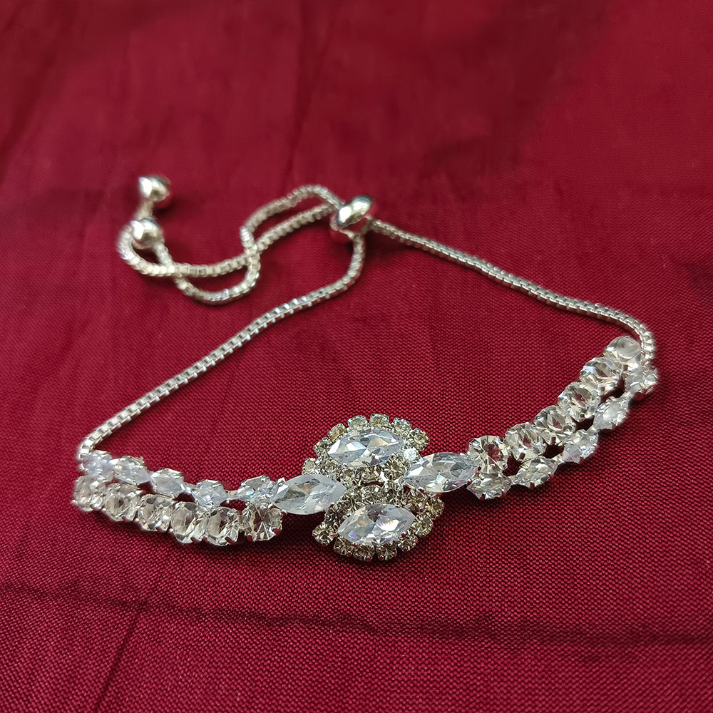 Urthn Silver Plated AD Stone Bracelet