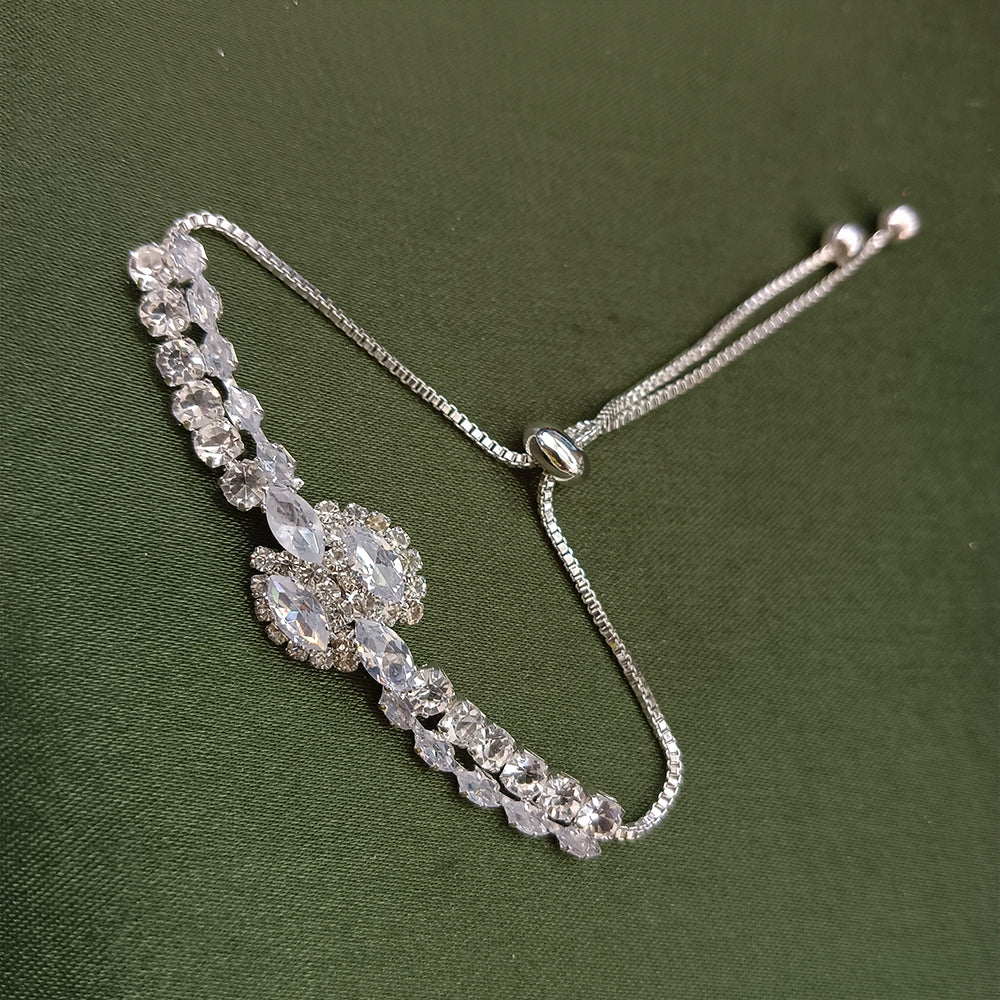 Urthn Silver Plated AD Stone Bracelet