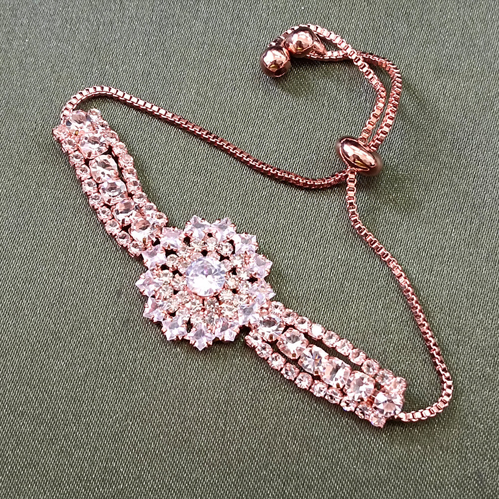 Urthn Rose Plated AD Stone Bracelet