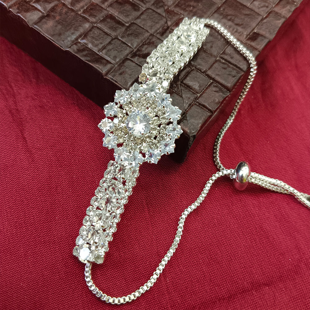 Urthn Silver Plated AD Stone Bracelet