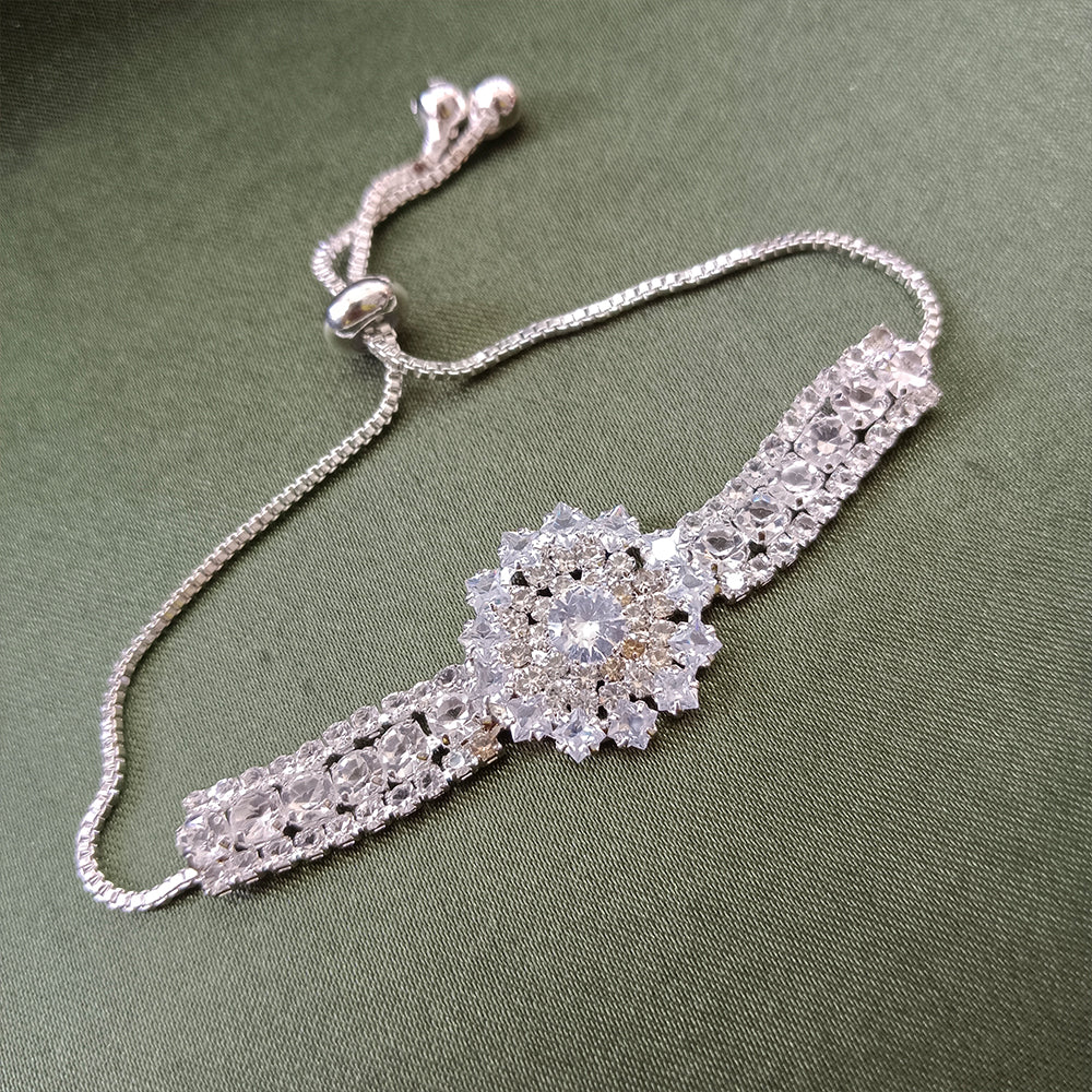 Urthn Silver Plated AD Stone Bracelet