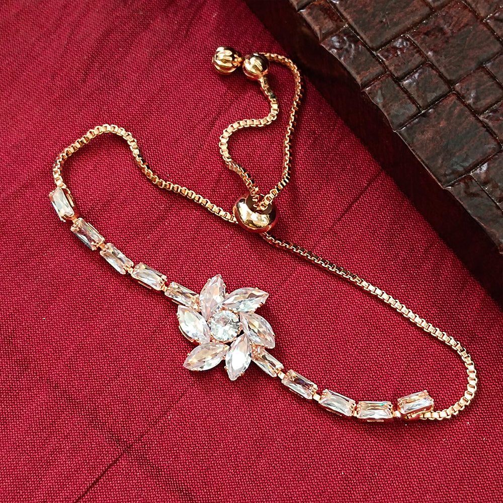 Urthn Rose Plated AD Stone Bracelet