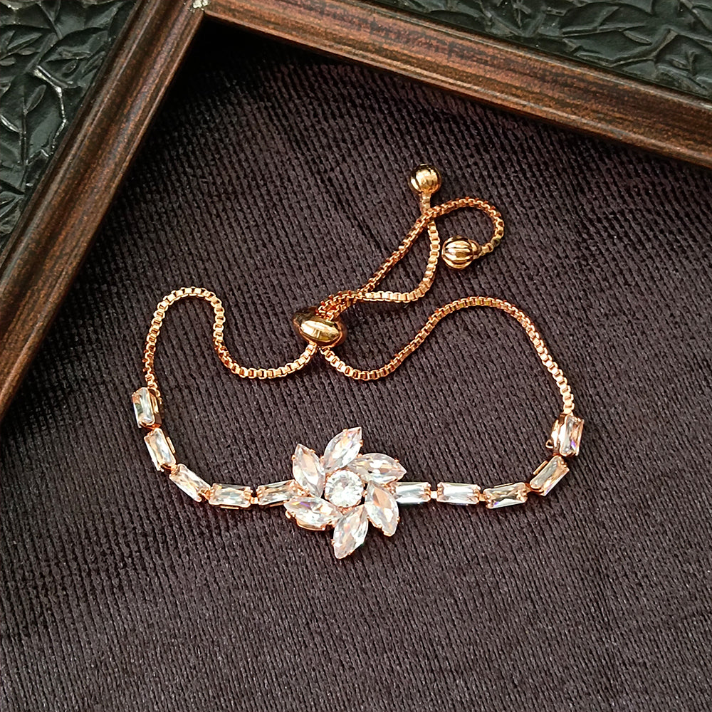 Urthn Rose Plated AD Stone Bracelet