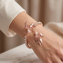 Urthn Silver Plated Sparkling Austrian Stone Bracelet For Women (Set of 6)