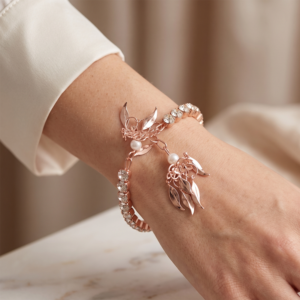 Urthn Silver Plated Sparkling Austrian Stone Bracelet For Women (Set of 6)