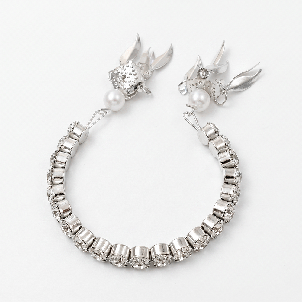 Urthn Silver Plated Sparkling Austrian Stone Bracelet For Women(Pack of 6)