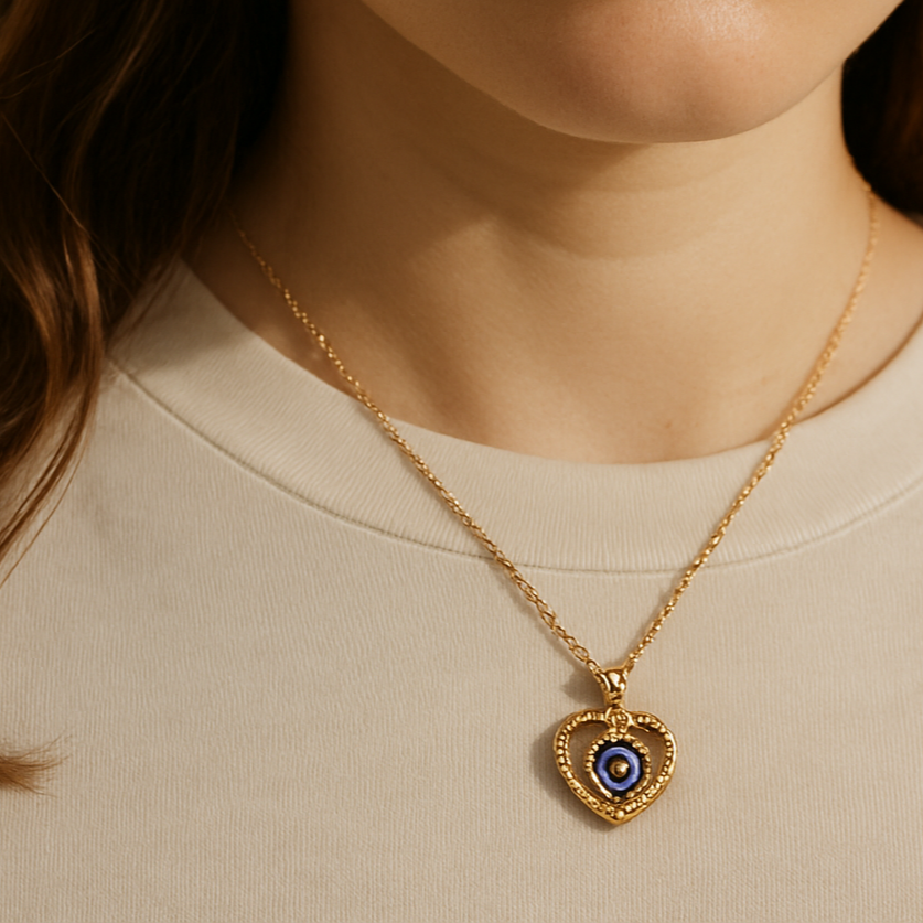 Darshana Jewels Heart Shaped Evil Eye Chain Pendant