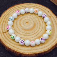 Urthn OM White Beads Bracelet (Pack Of 6)