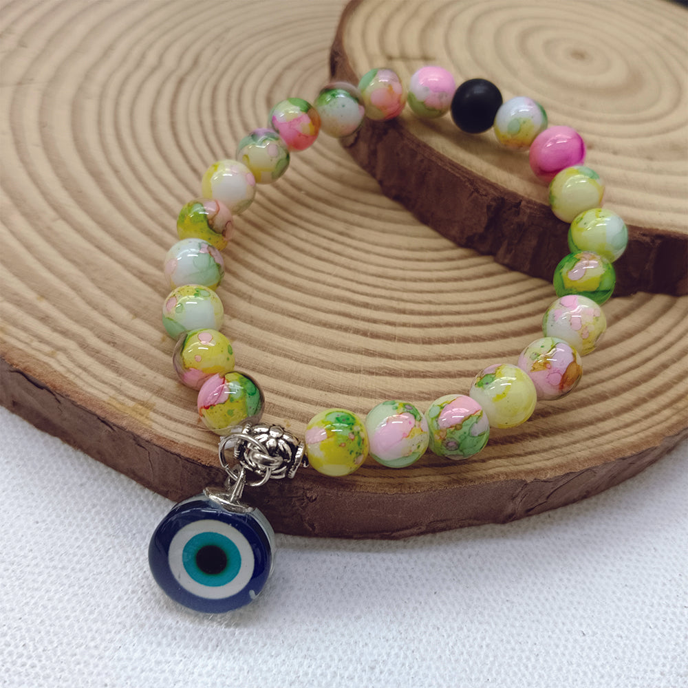 Urthn Multi Beads Evil Eye Bracelet