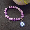 Urthn Purple Beads Evil Eye Bracelet