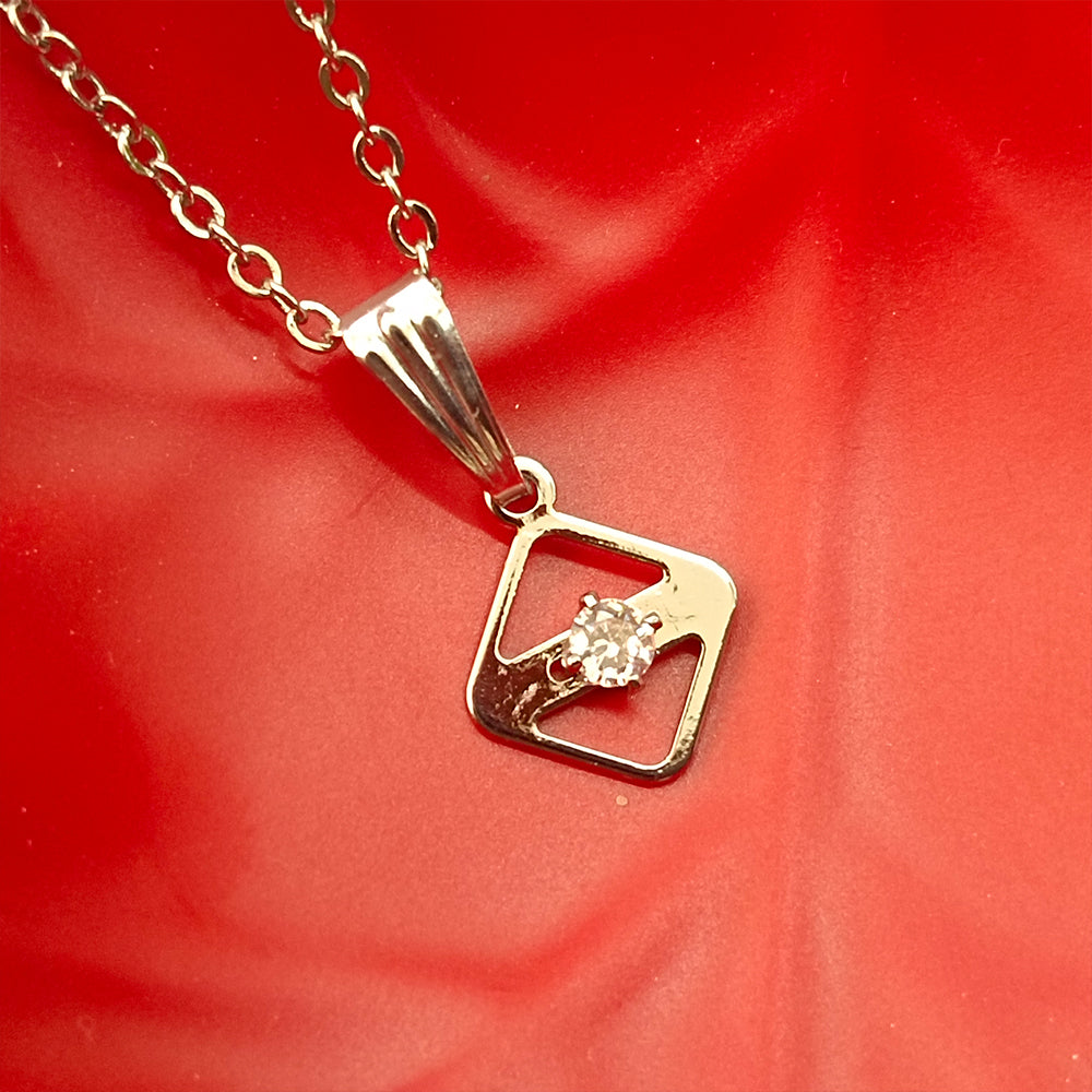 Urthn Elegant Rose Gold-Plated Chain Pendant Necklace(Pack of 12)