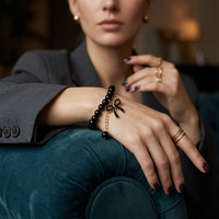 Urthn Gold Plated Beads Bow Stylish Bracelets(Pack of 12)