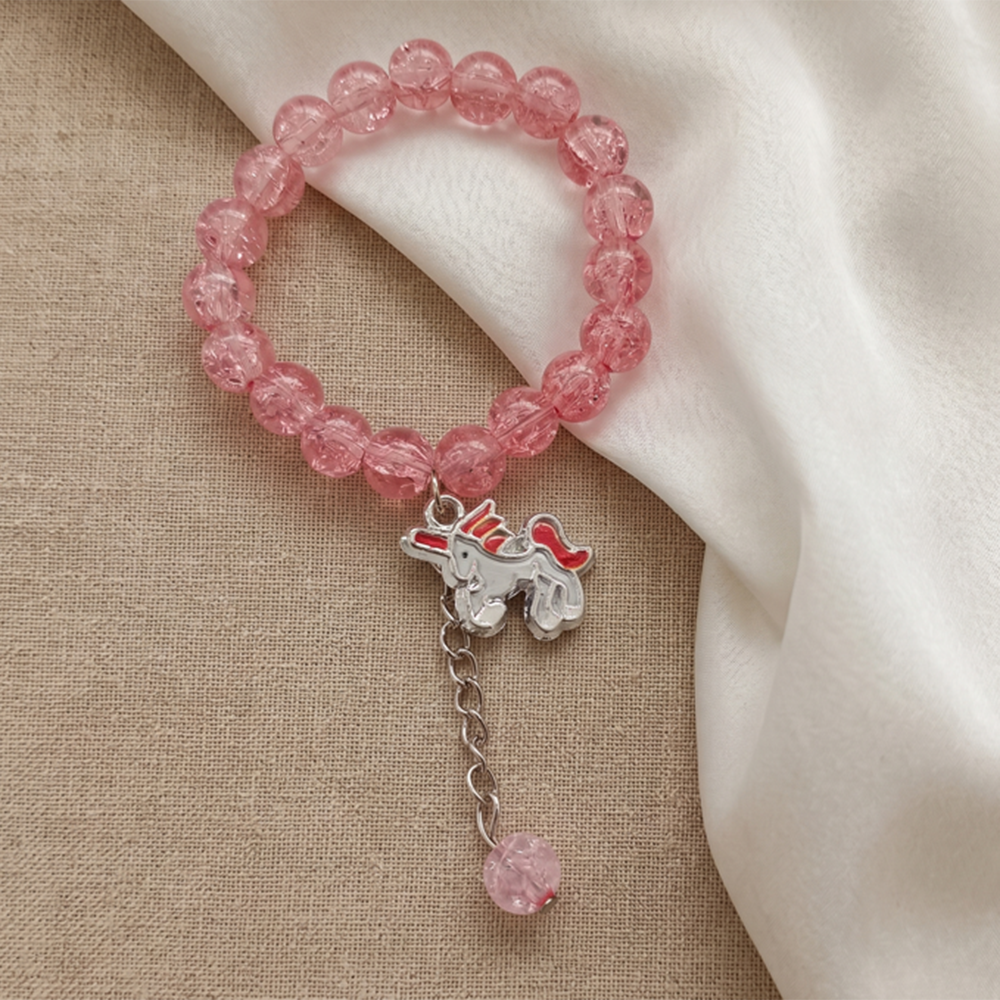 Urthn Crackle Beads And Charms Stylish Bracelets For Kids  (Set of 6)