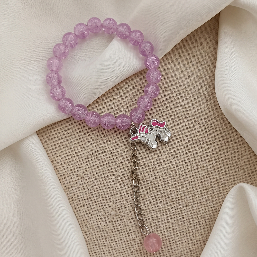 Urthn Crackle Beads And Charms Stylish Bracelets For Kids  (Set of 6)
