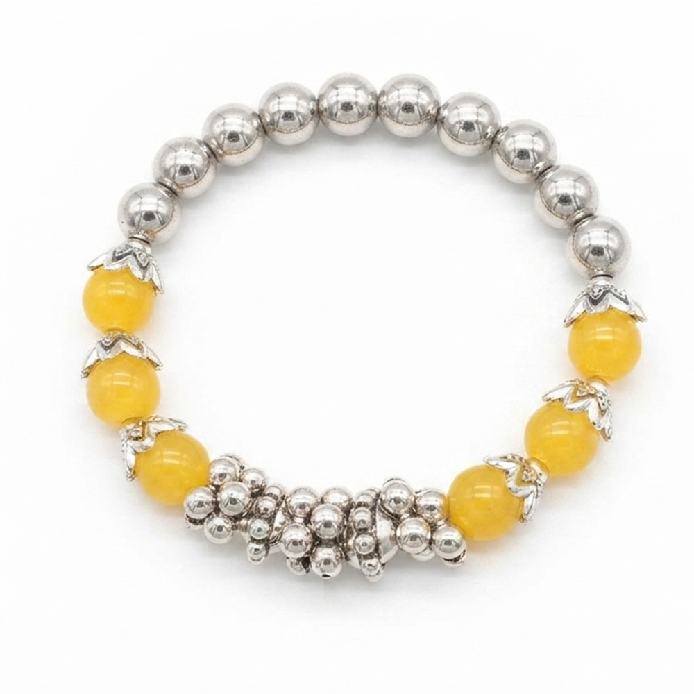 Urthn Yellow Beads Stylish Bracelets for Women