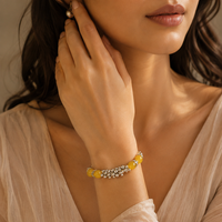 Urthn Yellow Beads Stylish Bracelets for Women