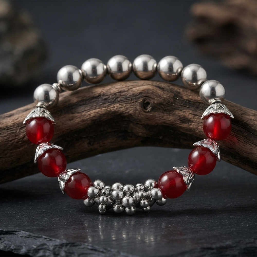 Urthn Red Beads Stylish Bracelets for Women