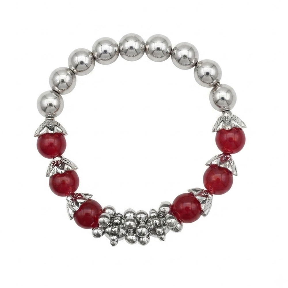 Urthn Red Beads Stylish Bracelets for Women