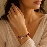 Urthn Red Beads Stylish Bracelets for Women