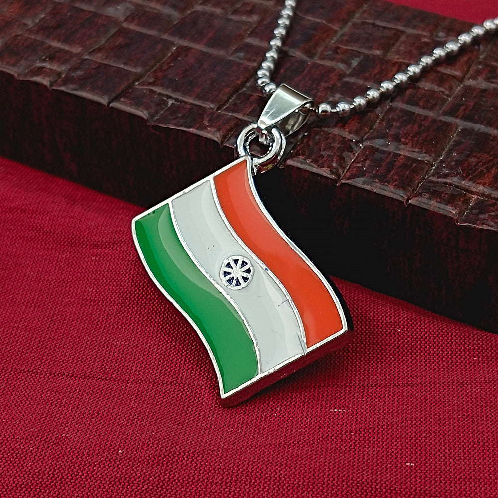 Urthn India Flag Chain Pendant For Men (Pack Of 6)