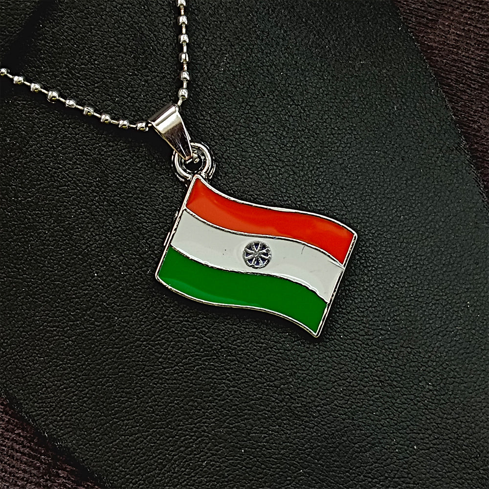 Urthn India Flag Chain Pendant For Men (Pack Of 6)