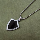 JewelMaze Black Enamel Chain Pendant For Men