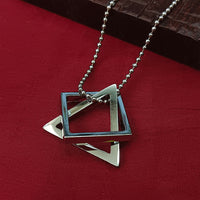 Urthn Square And Triangle Chain Pendant For Men