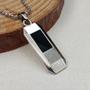JewelMaze Black Enamel Chain Pendant For Men