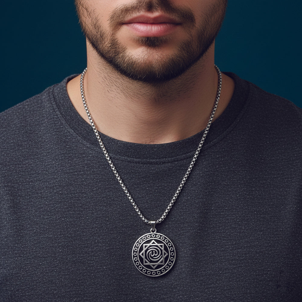 Urthn Unique eight-pointed Seljuk star symbol Chain Pendant (Pack Of 6)