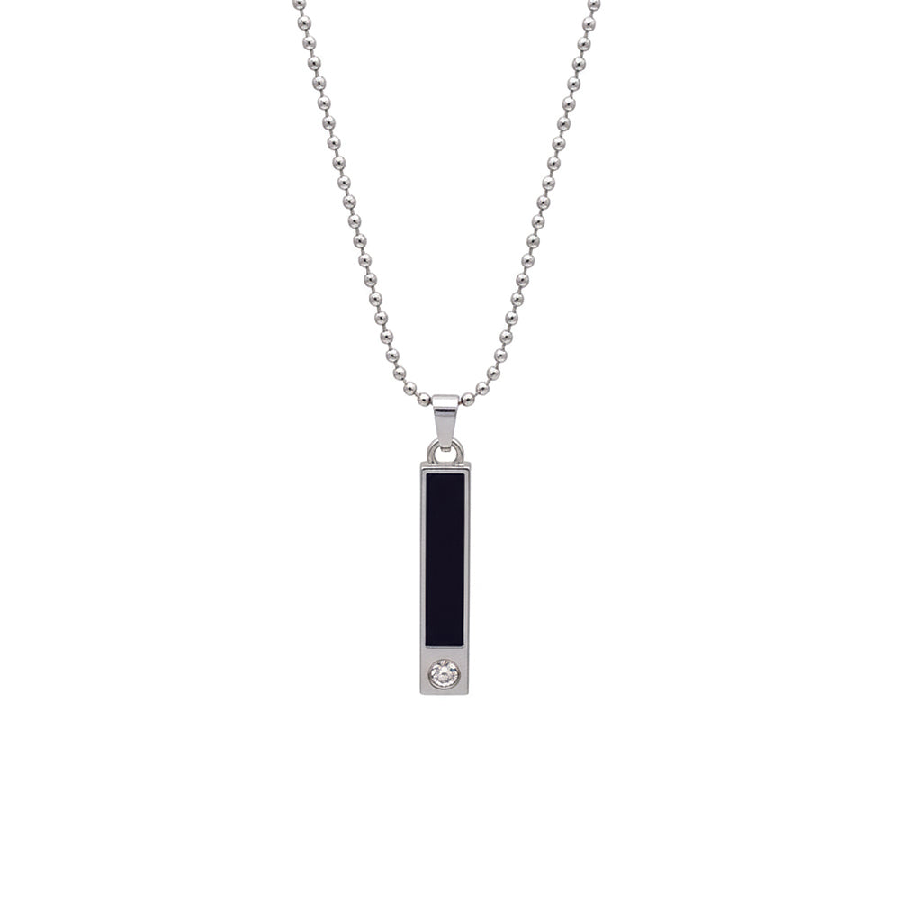 Urthn Sleek Rectangular Black Inlay Pendant with Chain  for Men's (Pack Of 6)