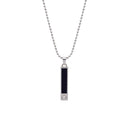 Urthn Sleek Rectangular Black Inlay Pendant with Chain  for Men's (Pack Of 6)