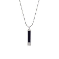 Urthn Sleek Rectangular Black Inlay Pendant with Chain  for Men's (Pack Of 6)