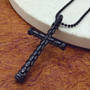 Urthn Statement Black Cross Pendant with Chain  for Men's (Pack Of 6)
