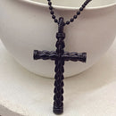 Urthn Statement Black Cross Pendant with Chain  for Men's (Pack Of 6)