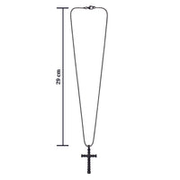 Urthn Statement Black Cross Pendant with Chain  for Men's (Pack Of 6)