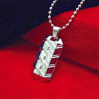 Urthn Minimal Geometric Pattern Enamel Pendant with Chain for Men's (Pack Of 6)