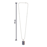 Urthn Minimal Geometric Pattern Enamel Pendant with Chain for Men's (Pack Of 6)