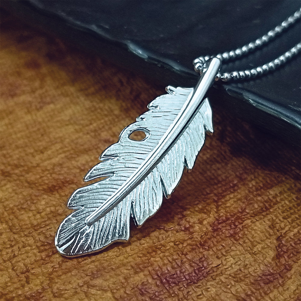 Urthn Stylish Feather chain pendent for men (Pack Of 6)