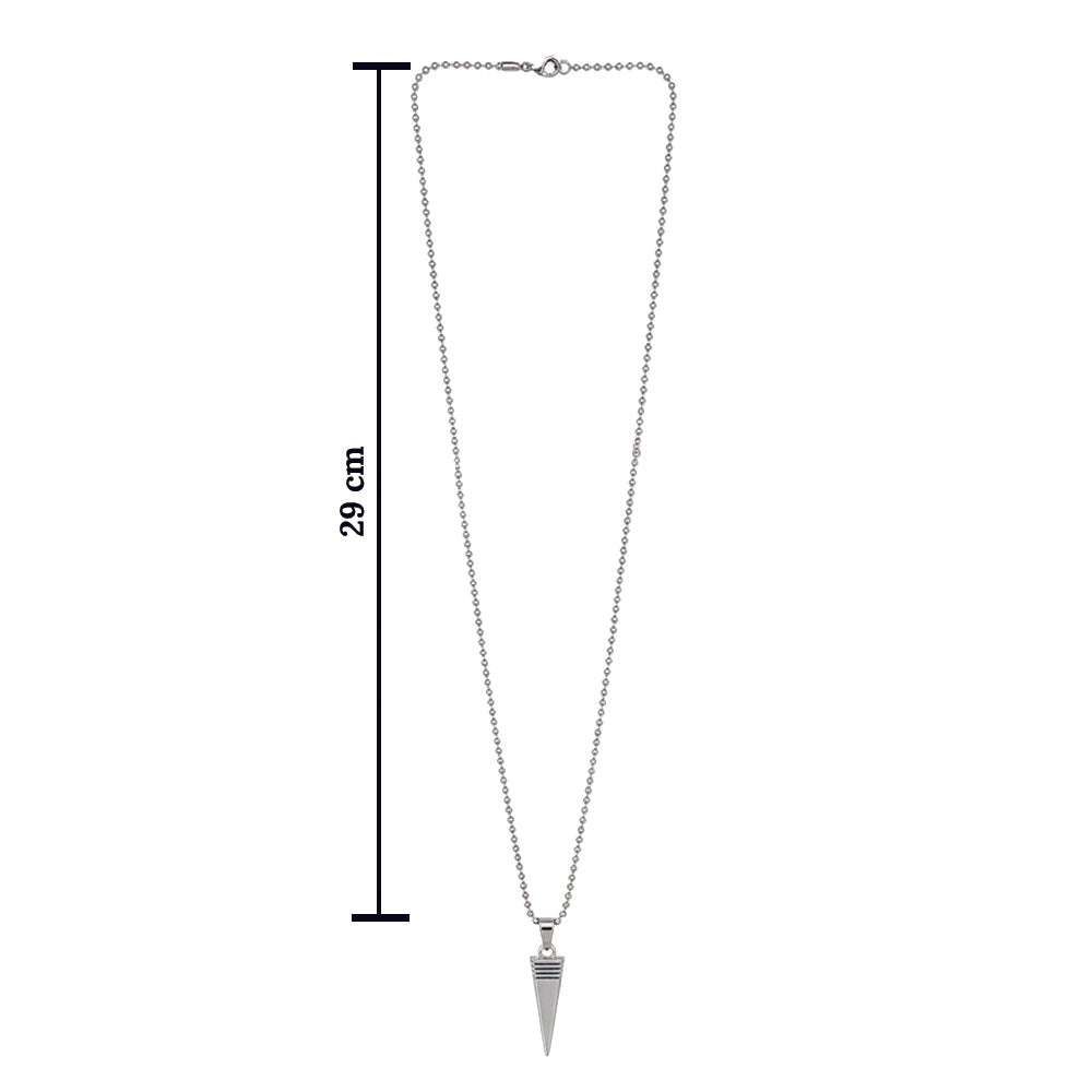 Urthn Stainless Steel Look Pointed Spike Pendant Chain (Pack Of 6)