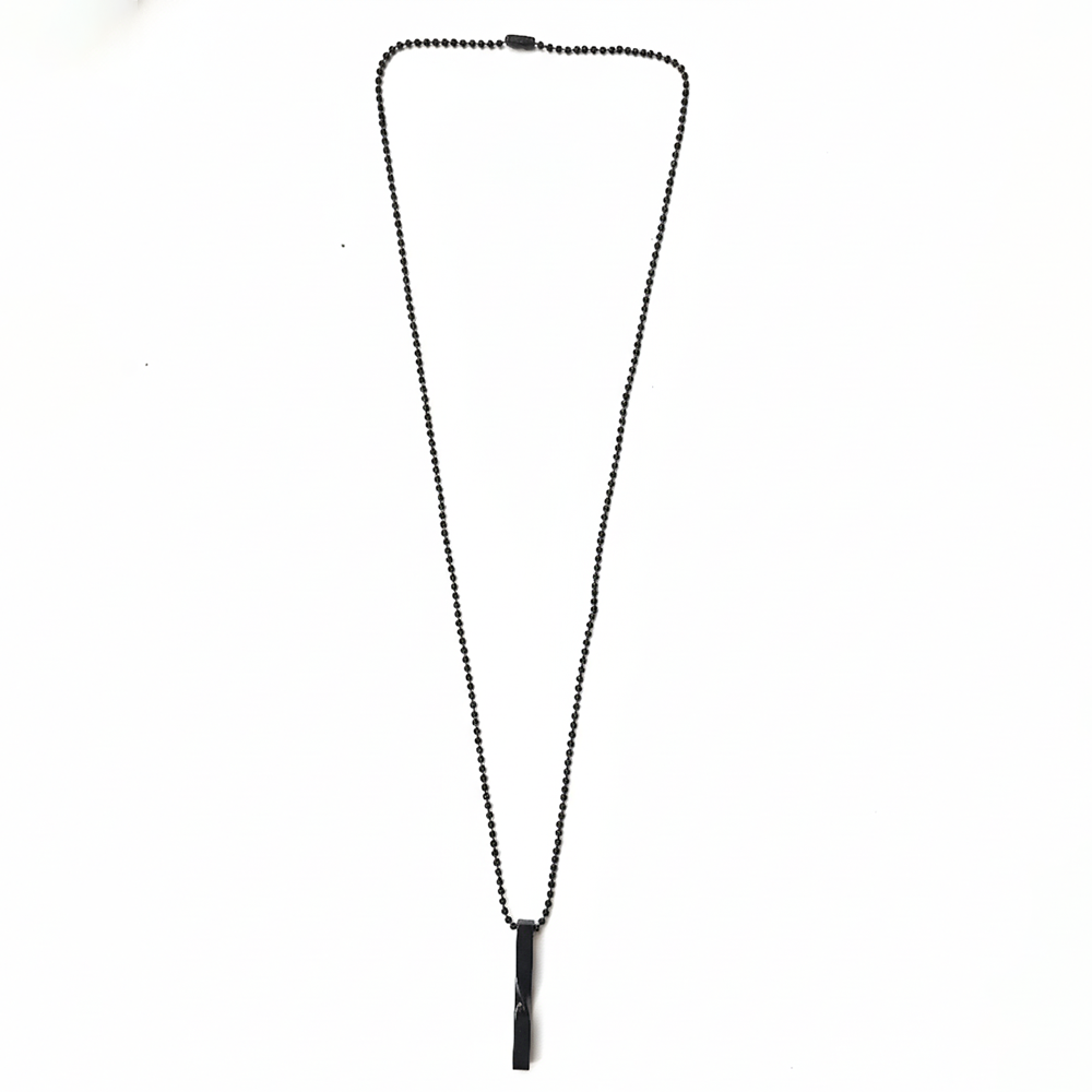 Urthn Stylish Black Bar Mens Necklace (Pack Of 6)