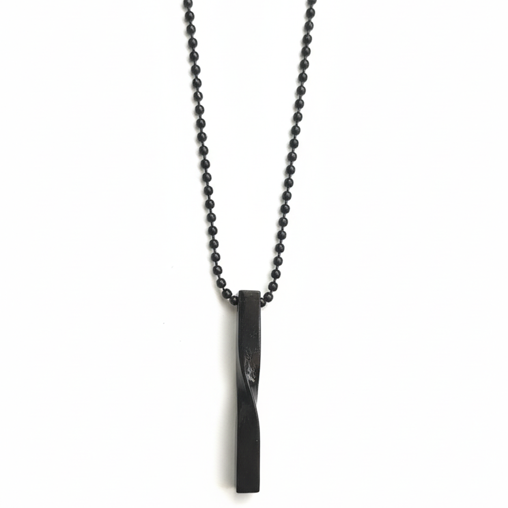 Urthn Stylish Black Bar Mens Necklace (Pack Of 6)