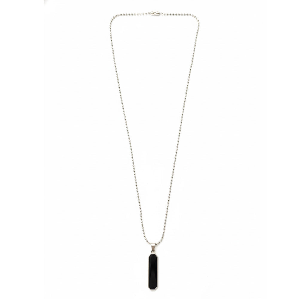 Urthn Stylish Sleek Black Bar Mens Necklace (Pack Of 6)