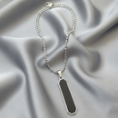 Urthn Stylish Sleek Black Bar Mens Necklace (Pack Of 6)