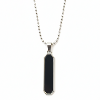 Urthn Stylish Sleek Black Bar Mens Necklace (Pack Of 6)