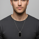 Urthn Stylish  Black Tag Mens Necklace (Pack Of 6)